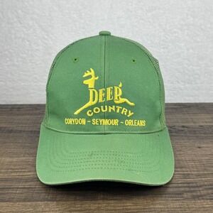John Deere Hat Cap Snap Back Green Yellow Trucker Mesh Deer Country Mens